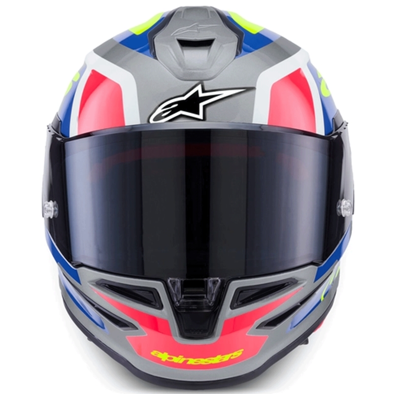 Κράνος μοτοσικλέτας Alpinestars S-R7 Lumen full-face ασημί-μαύρο-ροζ-φλουορ κίτρινο