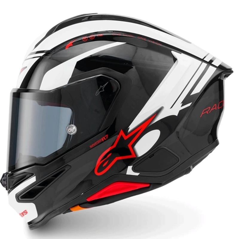 Κράνος μοτοσικλέτας Alpinestars S-R7 A-Core full-face μαύρο-άσπρο-κόκκινο