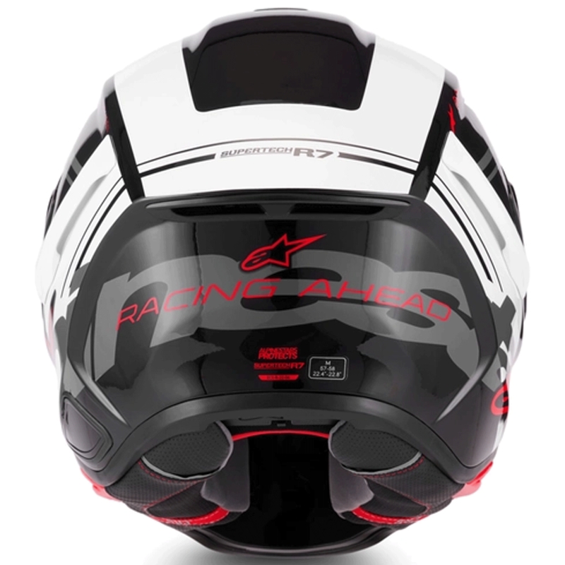 Κράνος μοτοσικλέτας Alpinestars S-R7 A-Core full-face μαύρο-άσπρο-κόκκινο