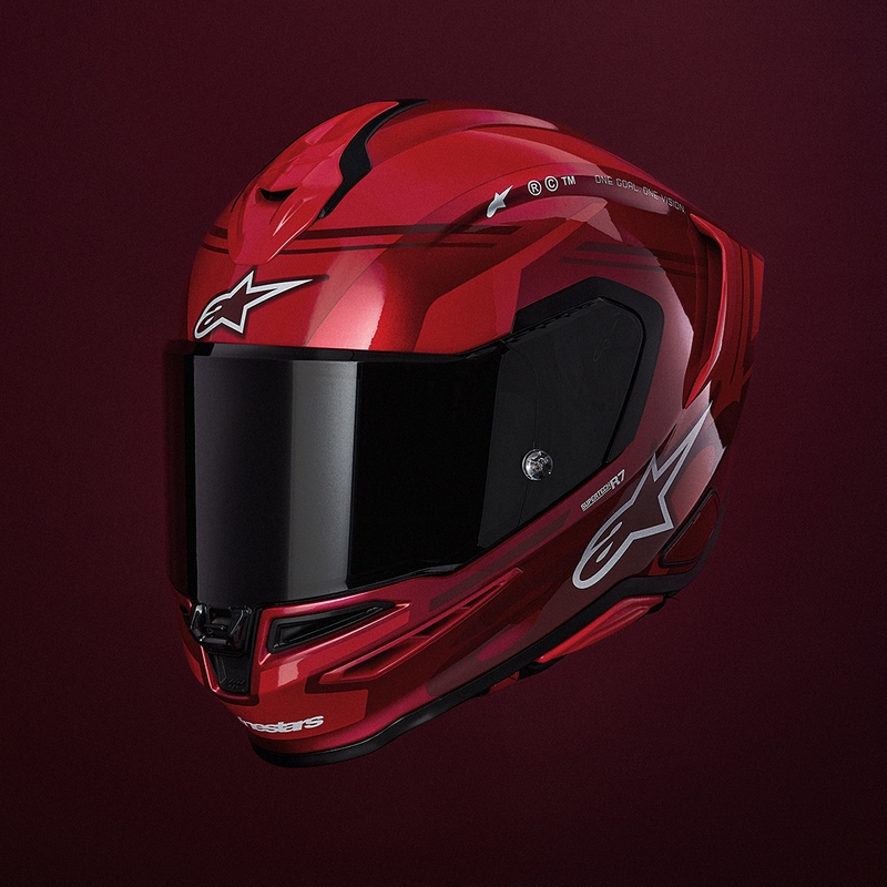 Κράνος μοτοσικλέτας Alpinestars S-R7 A-Core full-face κόκκινο-λευκό