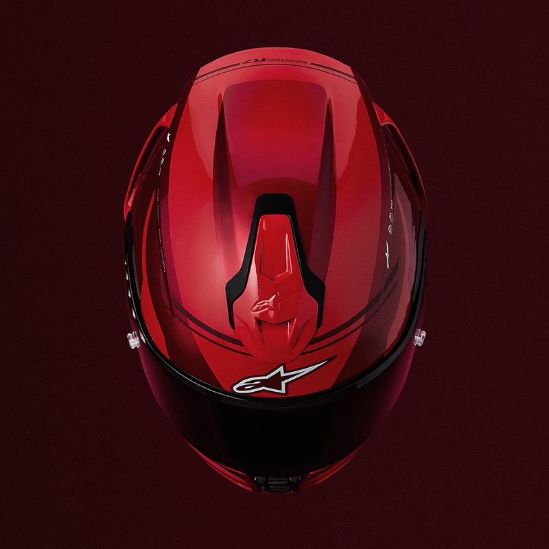 Κράνος μοτοσικλέτας Alpinestars S-R7 A-Core full-face κόκκινο-λευκό