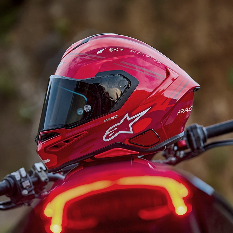 Κράνος μοτοσικλέτας Alpinestars S-R7 A-Core full-face κόκκινο-λευκό