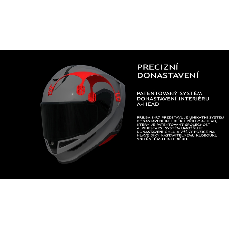 Κράνος μοτοσικλέτας Alpinestars S-R7 A-Core full-face κόκκινο-λευκό