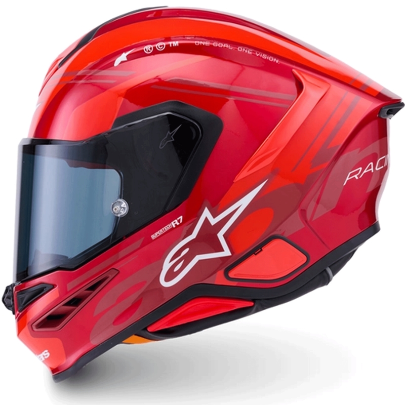 Κράνος μοτοσικλέτας Alpinestars S-R7 A-Core full-face κόκκινο-λευκό