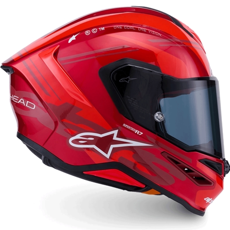 Κράνος μοτοσικλέτας Alpinestars S-R7 A-Core full-face κόκκινο-λευκό