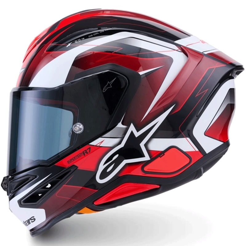 Κράνος μοτοσικλέτας Alpinestars S-R7 Kinetis full face μαύρο-κόκκινο-λευκό