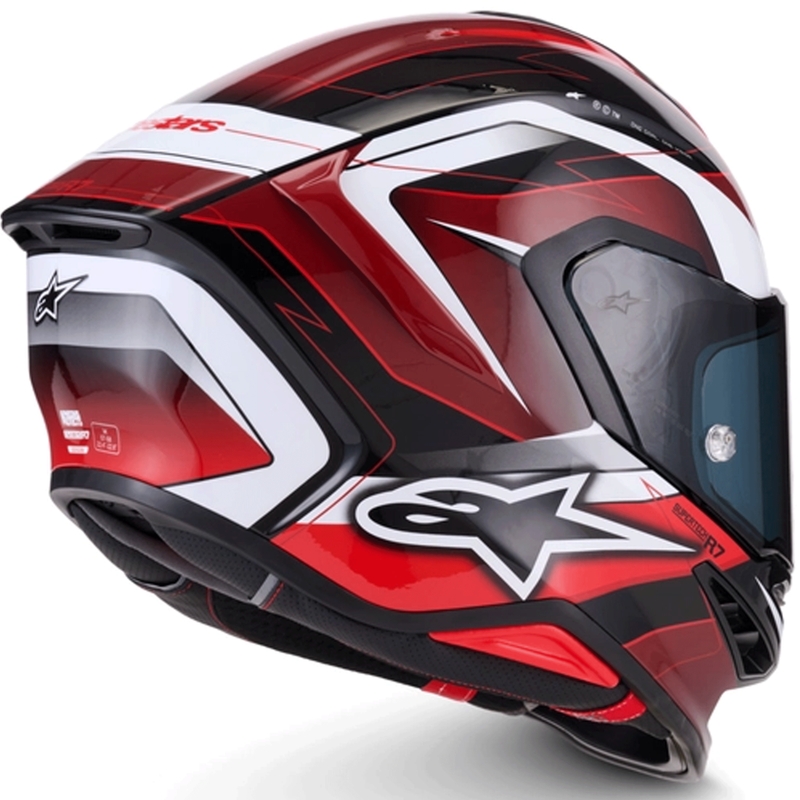Κράνος μοτοσικλέτας Alpinestars S-R7 Kinetis full face μαύρο-κόκκινο-λευκό