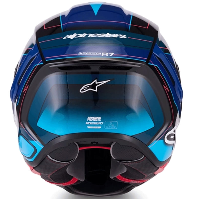 Κράνος μοτοσικλέτας Alpinestars S-R7 Kinetis full-face μαύρο-μπλε-φλουορ ροζ-λευκό
