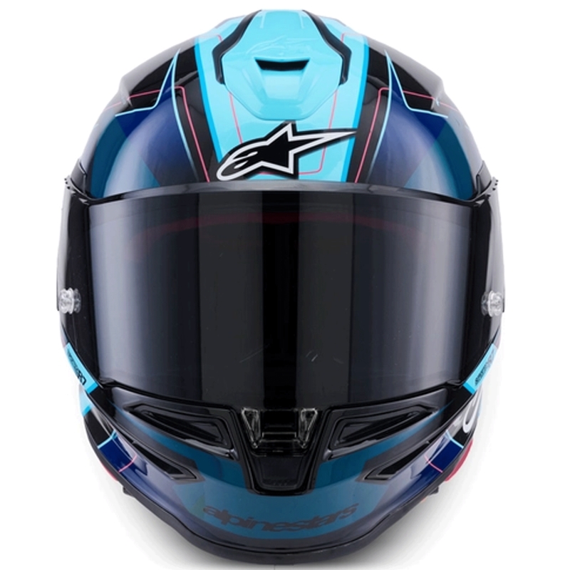 Κράνος μοτοσικλέτας Alpinestars S-R7 Kinetis full-face μαύρο-μπλε-φλουορ ροζ-λευκό