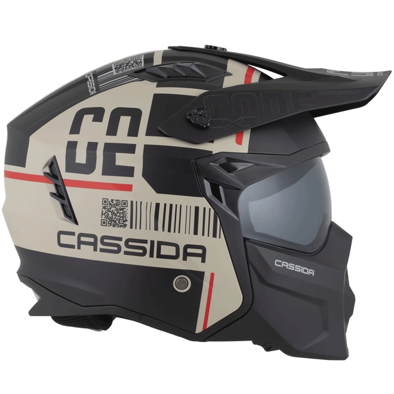 Κράνος μοτοσικλέτας Cassida Cross Country Code ματ άμμου-μαύρο-κόκκινο