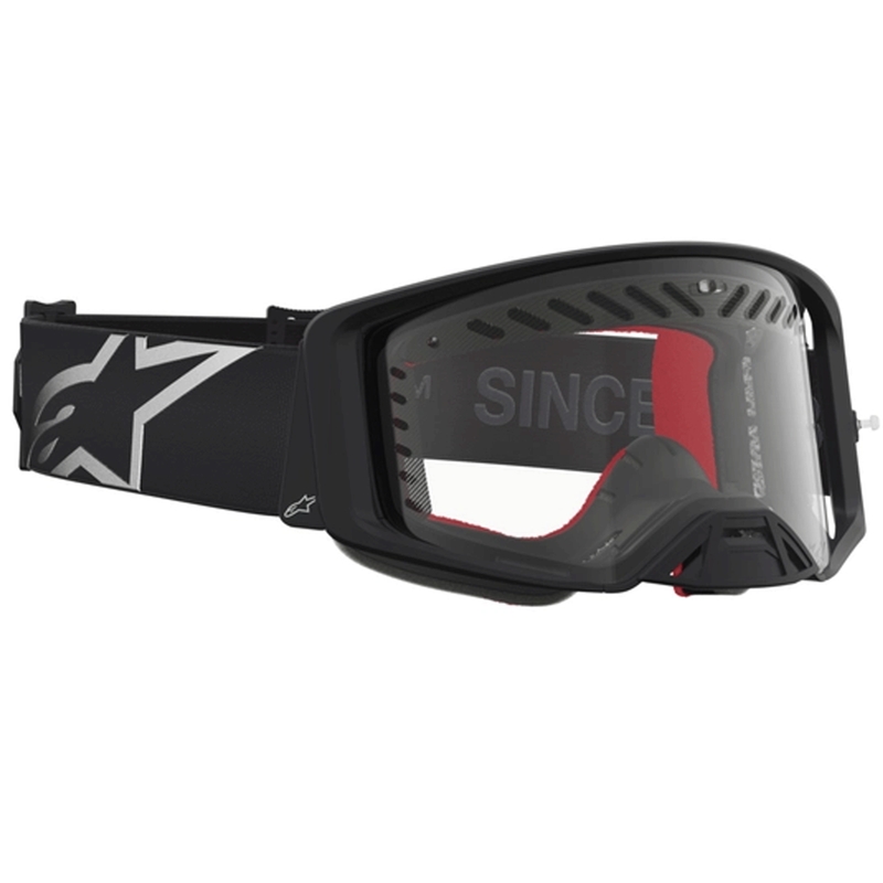 Motokrosové brýle Alpinestars Supertech Dura Air Fluid černo-stříbrné s čirým plexi