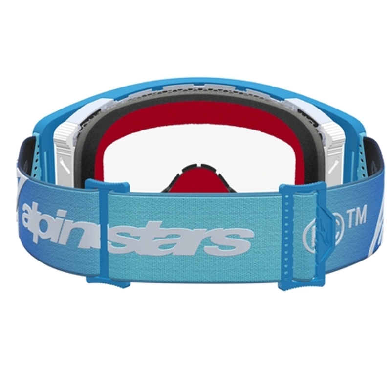 Γυαλιά motocross Alpinestars Supertech Dura Air Fluid μπλε-ασημί με διαφανές πλεξιγκλάς