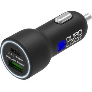 Φορτιστής Αυτοκινήτου Quad Lock® 48W USB-C PD + USB-A QC 3.0 Μαύρος