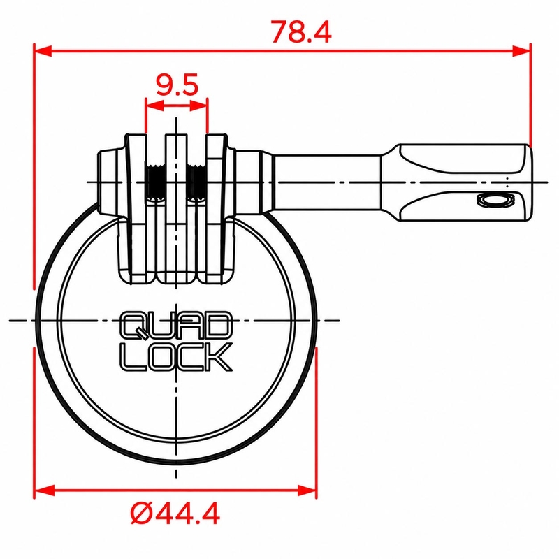 Προσαρμογέας κάμερας αθλητικών Quad Lock® - Standard Go Pro Black