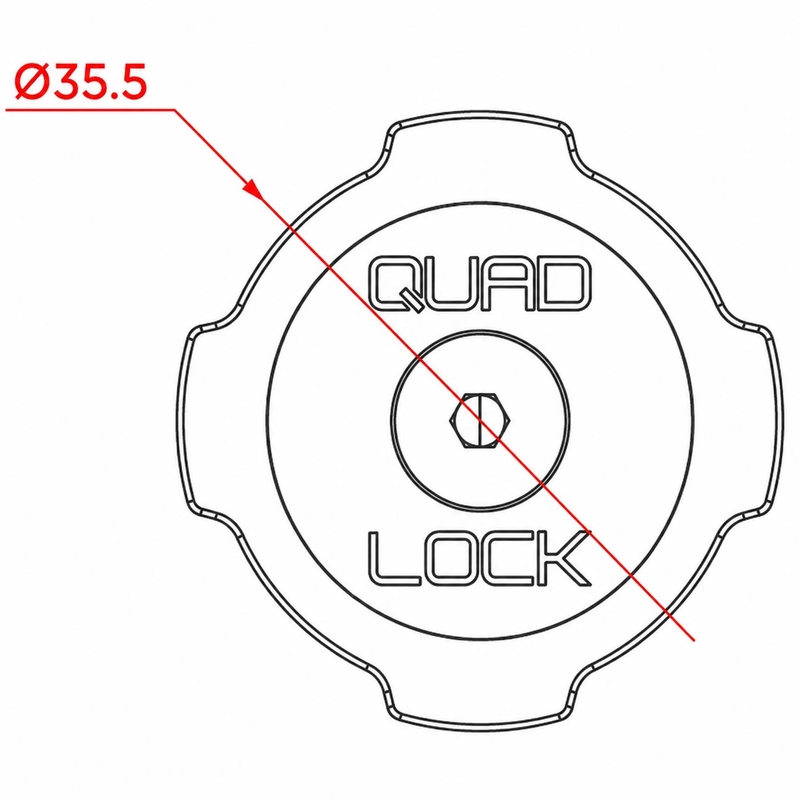 Quad Lock® Car - Αντάπτορες με καπάκια σφαιρικής κορυφής μαύροι