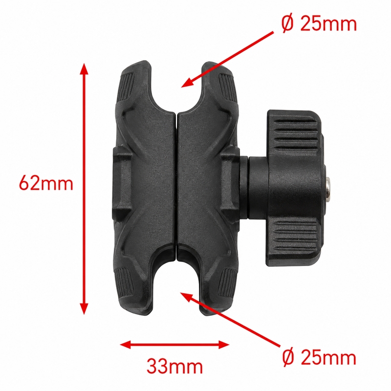 Αντικραδασμική βάση MotoZem Claw PRO με ασύρματο φορτιστή και υποδοχή USB-C σε μαύρο χρώμα
