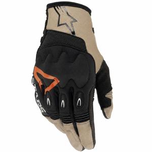 Alpinestars Techdura γάντια motocross μαύρο-καφέ-φλούο κόκκινο
