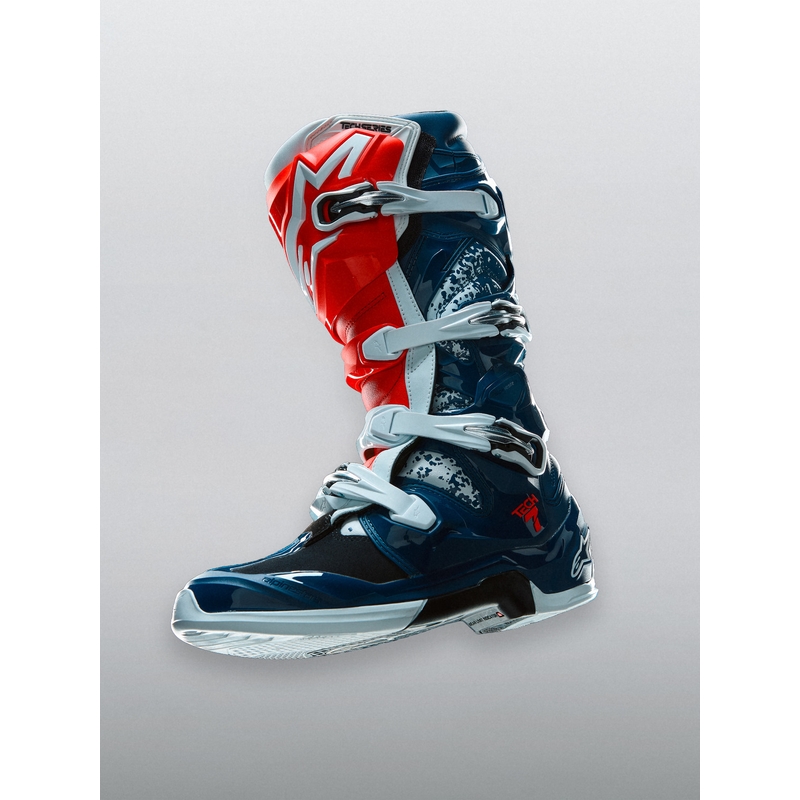 Μπότες motocross Alpinestars TECH 7 UNITY κόκκινο-λευκό-μπλε