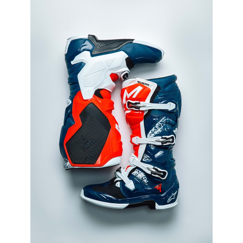 Μπότες motocross Alpinestars TECH 7 UNITY κόκκινο-λευκό-μπλε