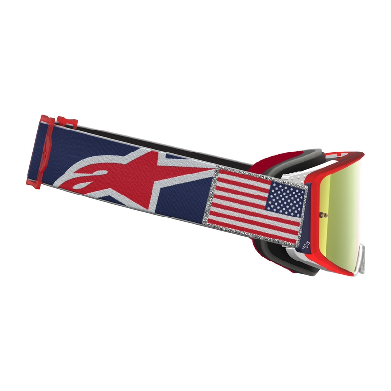 Γυαλιά motocross Alpinestars Supertech Fiftyfold μπλε-κόκκινο-λευκό με κόκκινο πλεξιγκλάς καθρέφτη