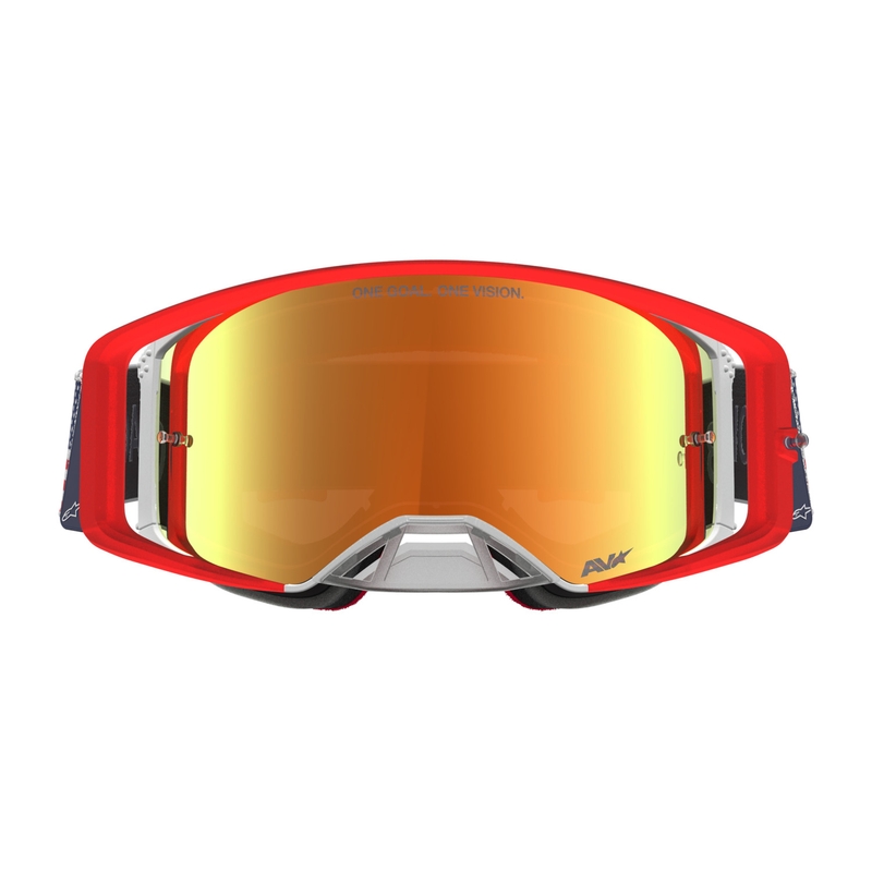 Γυαλιά motocross Alpinestars Supertech Fiftyfold μπλε-κόκκινο-λευκό με κόκκινο πλεξιγκλάς καθρέφτη