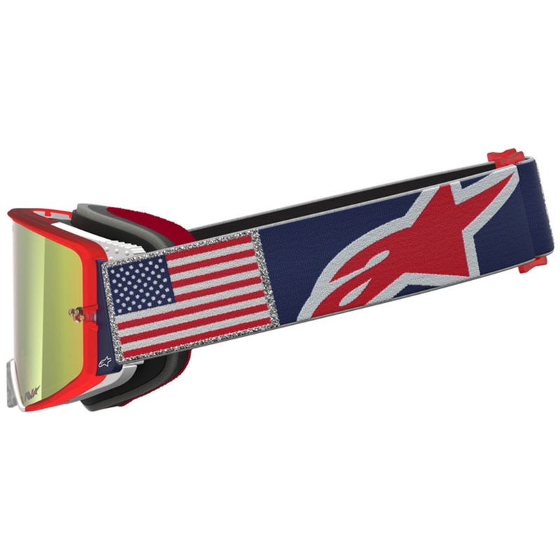 Γυαλιά motocross Alpinestars Supertech Fiftyfold μπλε-κόκκινο-λευκό με κόκκινο πλεξιγκλάς καθρέφτη