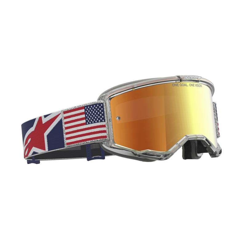 Γυαλιά motocross Alpinestars Vision 5 Fiftyfold μπλε-κόκκινο-λευκό με κόκκινο καθρέφτη φακό