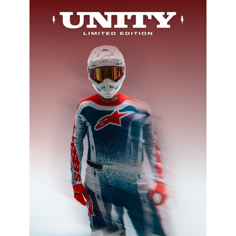 Φανέλα Alpinestars Techstar περιορισμένης έκδοσης Unity motocross κόκκινο-λευκό-μπλε