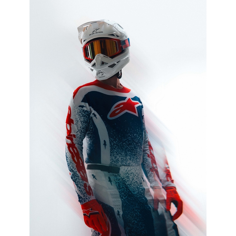 Φανέλα Alpinestars Techstar περιορισμένης έκδοσης Unity motocross κόκκινο-λευκό-μπλε