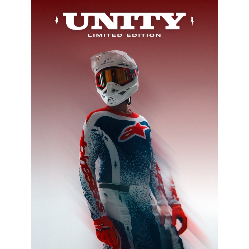 Φανέλα Alpinestars Techstar περιορισμένης έκδοσης Unity motocross κόκκινο-λευκό-μπλε