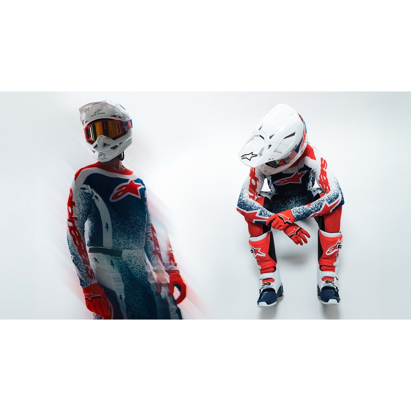 Φανέλα Alpinestars Techstar περιορισμένης έκδοσης Unity motocross κόκκινο-λευκό-μπλε