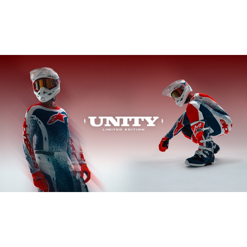Φανέλα Alpinestars Techstar περιορισμένης έκδοσης Unity motocross κόκκινο-λευκό-μπλε