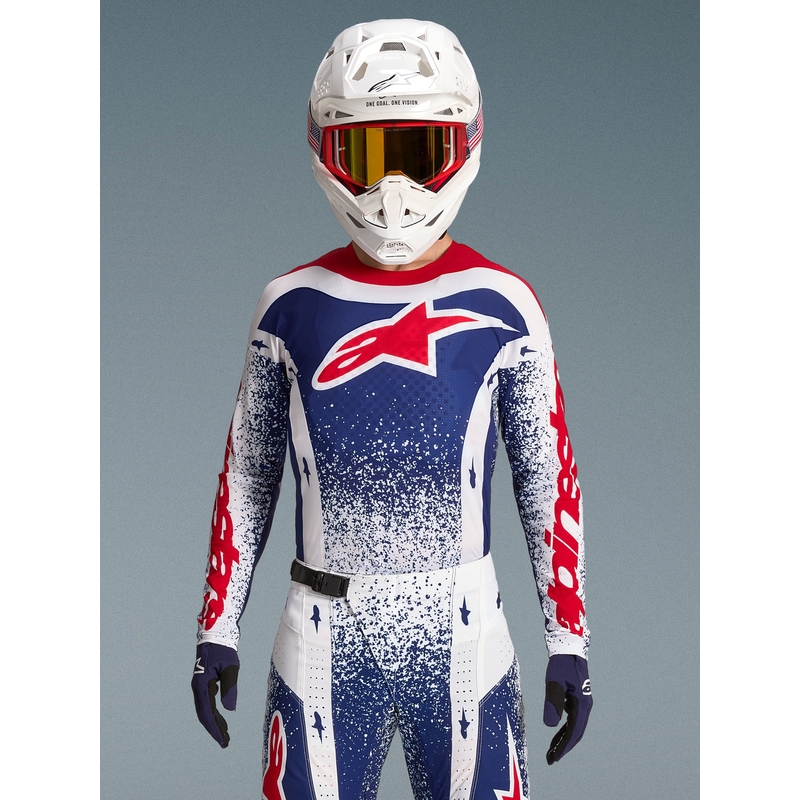 Φανέλα Alpinestars Techstar περιορισμένης έκδοσης Unity motocross κόκκινο-λευκό-μπλε