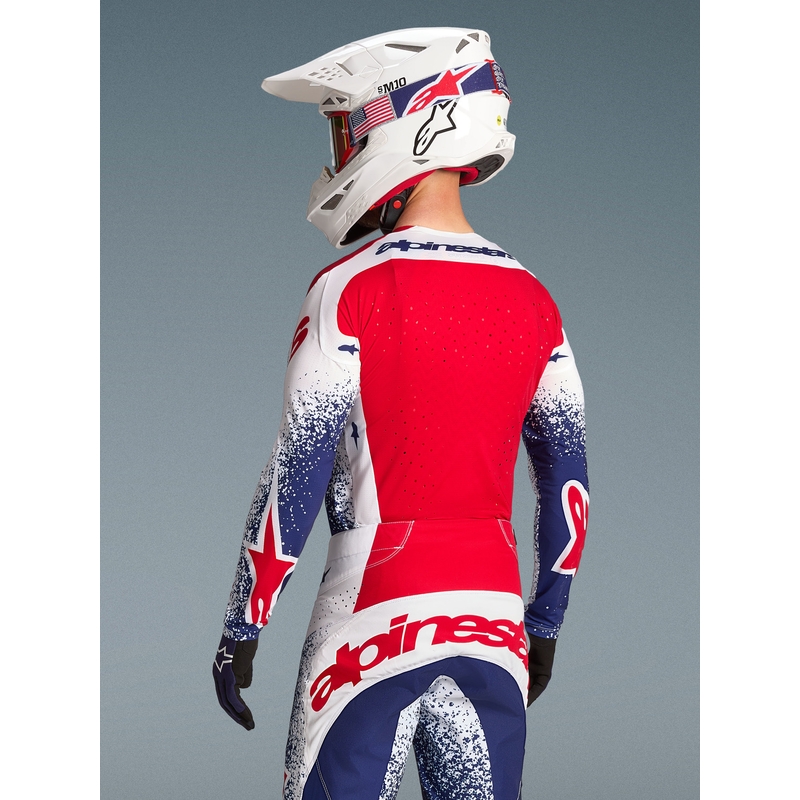 Φανέλα Alpinestars Techstar περιορισμένης έκδοσης Unity motocross κόκκινο-λευκό-μπλε
