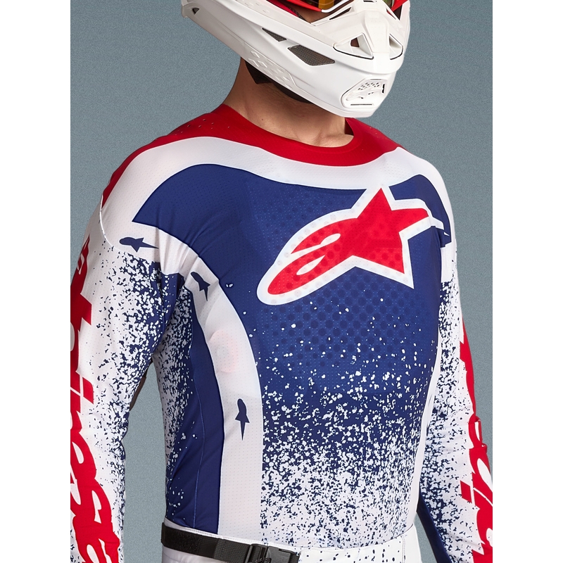 Φανέλα Alpinestars Techstar περιορισμένης έκδοσης Unity motocross κόκκινο-λευκό-μπλε
