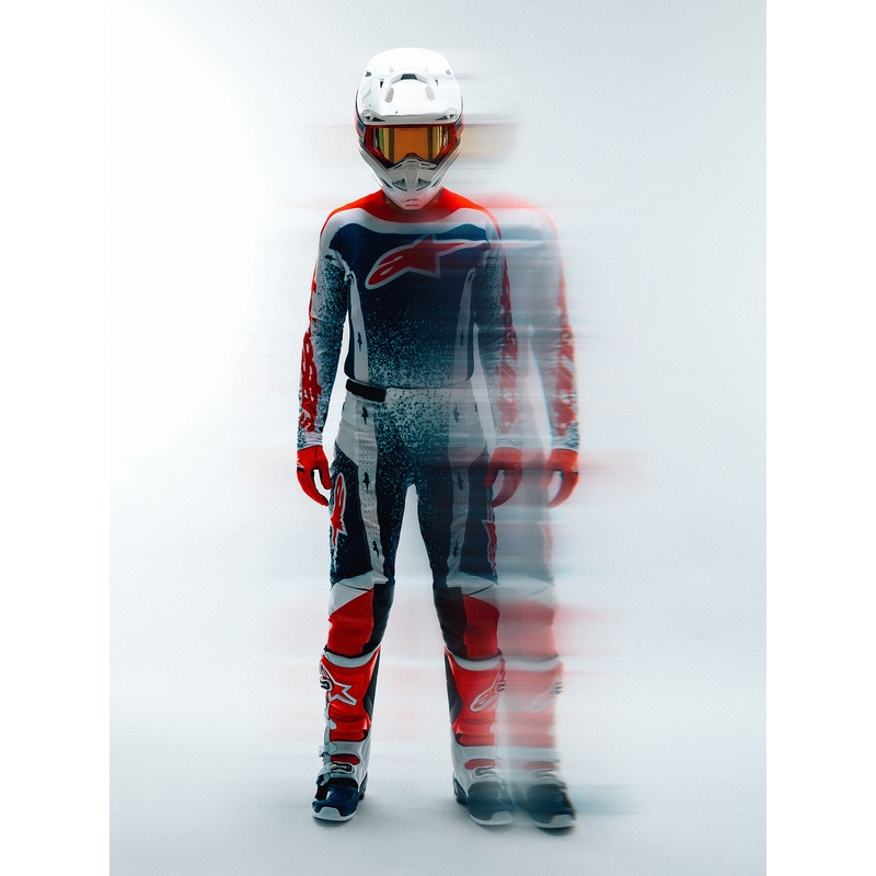Φανέλα Alpinestars Techstar περιορισμένης έκδοσης Unity motocross κόκκινο-λευκό-μπλε