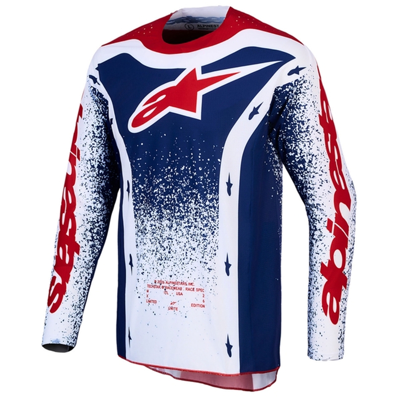 Φανέλα Alpinestars Techstar περιορισμένης έκδοσης Unity motocross κόκκινο-λευκό-μπλε