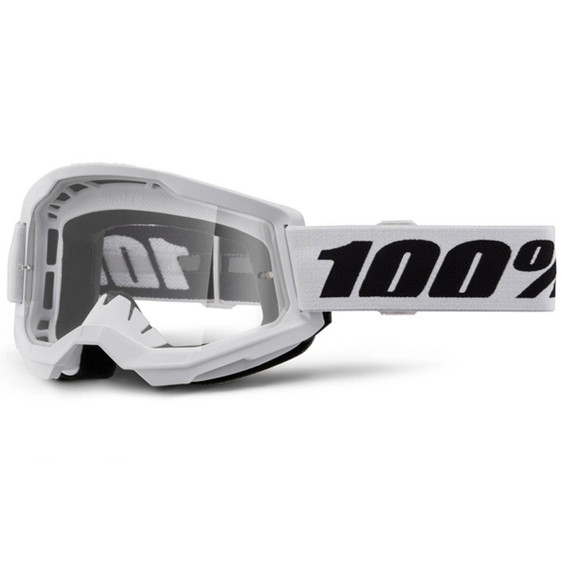 Γυαλιά Motocross 100% STRATA 2 Νέα λευκά (διαφανές plexi)