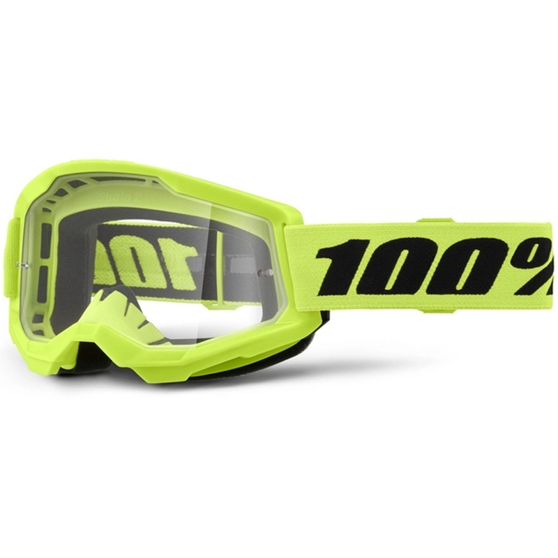 Γυαλιά Motocross 100% STRATA 2 Νέα φλούο κίτρινο (καθαρό plexi)