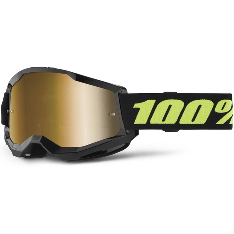 Γυαλιά Motocross 100% STRATA 2 Νέα Ηλιακό μαύρο (χρυσό plexi)