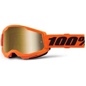 Γυαλιά Motocross 100% STRATA 2 Νέο πορτοκαλί (χρυσό plexi)