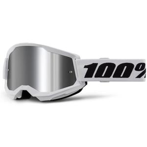 Γυαλιά Motocross 100% STRATA 2 Νέα λευκά (ασημί plexi)