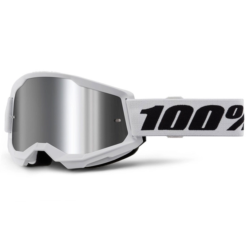 Γυαλιά Motocross 100% STRATA 2 Νέα λευκά (ασημί plexi)