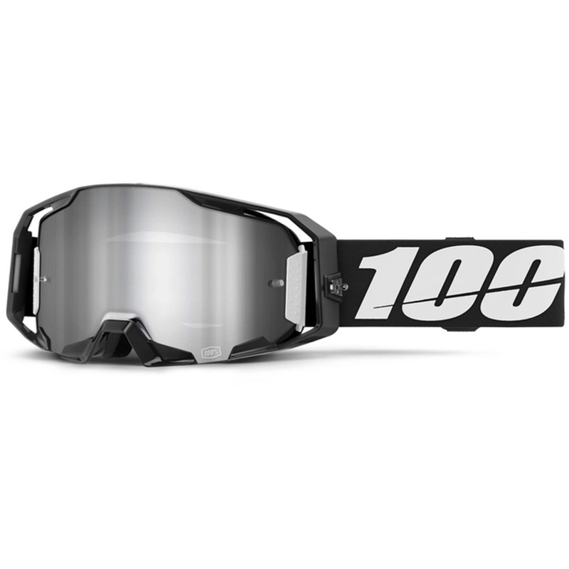 Γυαλιά Motocross 100% ARmatic μαύρο με ασημί καθρέφτη plexi