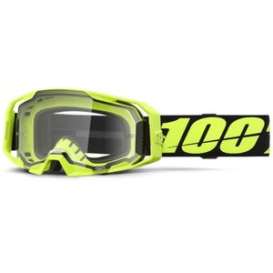 Γυαλιά Motocross 100% ARmatic Neon Yellow με διαφανές plexi