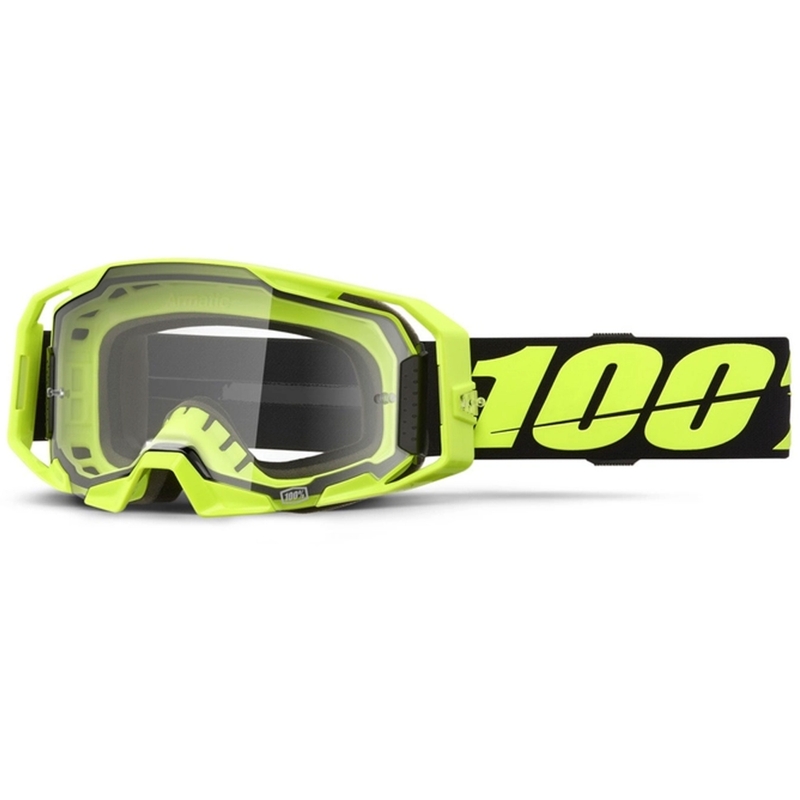 Γυαλιά Motocross 100% ARmatic Neon Yellow με διαφανές plexi