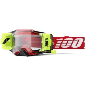 Γυαλιά Motocross 100% - ΗΠΑ Armega Forecast κόκκινο (διαφανές γυαλί)