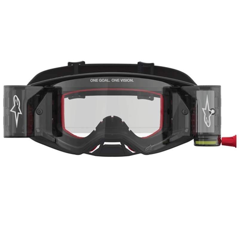 Γυαλιά motocross Alpinestars Supertech ROLL-OFF μαύρο-ασημί με διαφανές πλεξιγκλάς