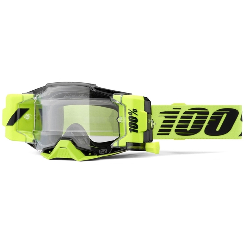 Γυαλιά Motocross 100% - ΗΠΑ Armega Forecast fluo green (διαφανές γυαλί)