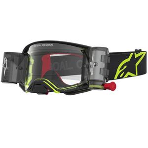 Γυαλιά motocross Alpinestars Supertech Firma μαύρο-φθοροκίτρινο με διαφανές πλεξιγκλάς